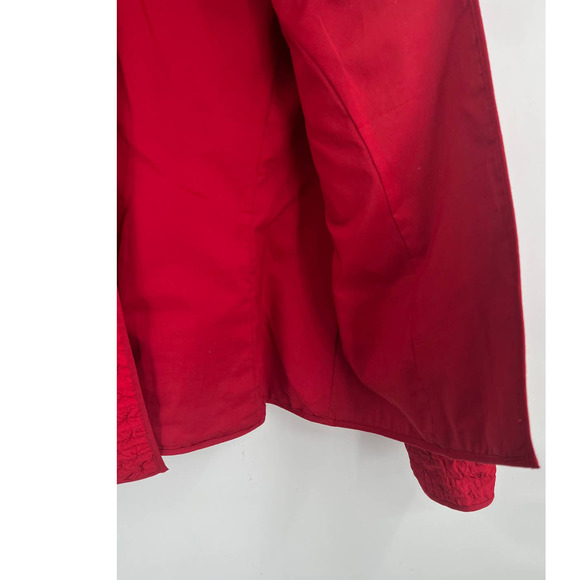 Chico's fully lined red crinkle texture blazer jacket size 1 or size 8 - Picture 5 of 8